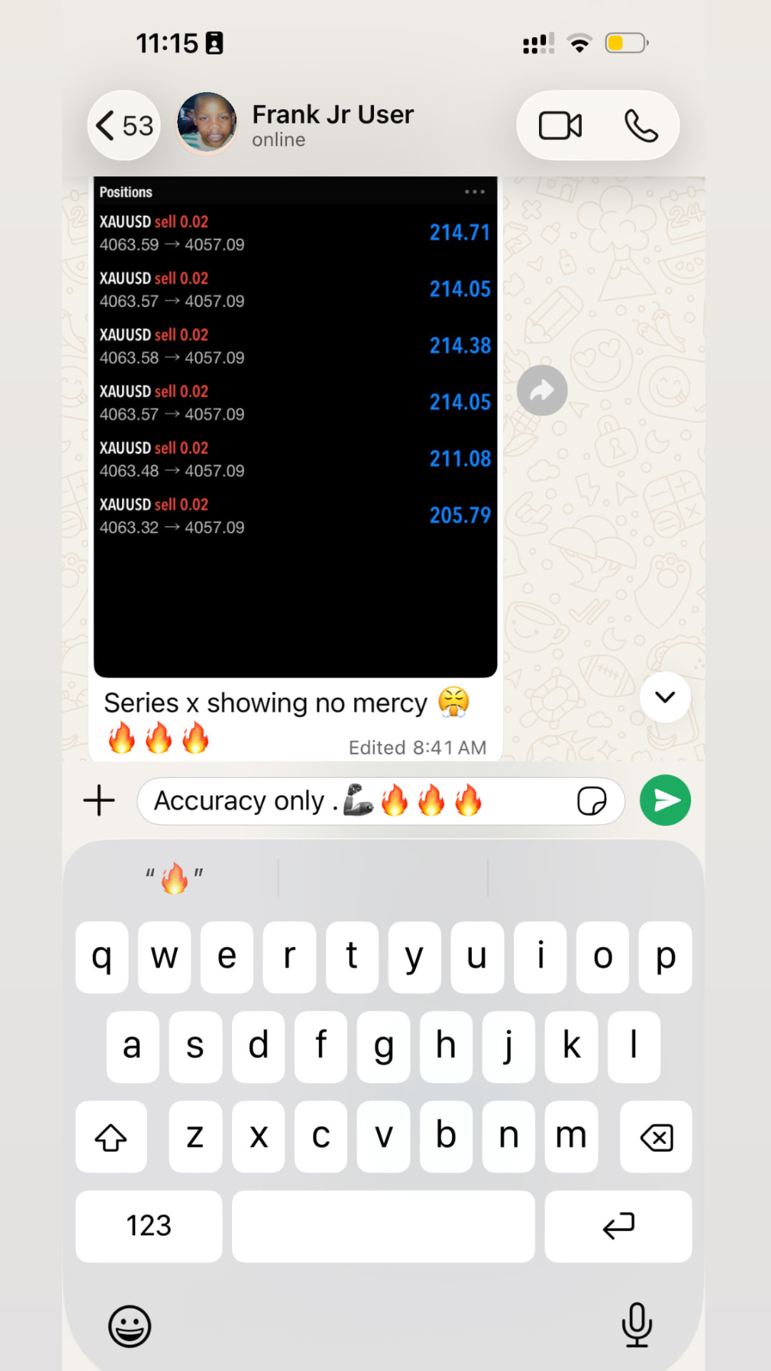 Client trading result: Series X showing no mercy