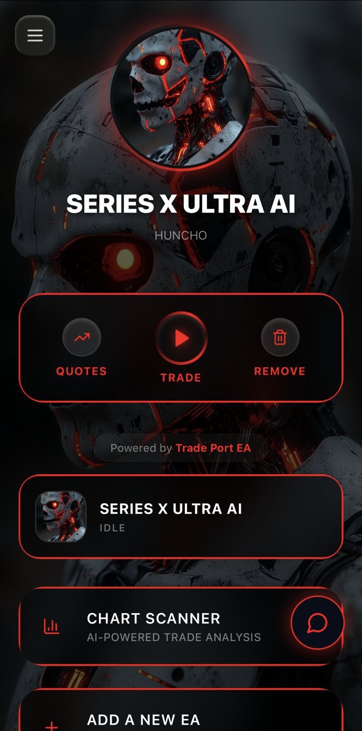 SERIES X ULTRA AI bot interface shown on an iPhone and Android smartphone screen